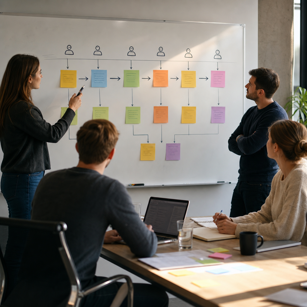 Dijagram odgovornosti u SEO content operations workflow-u, sa ulogama i fazama